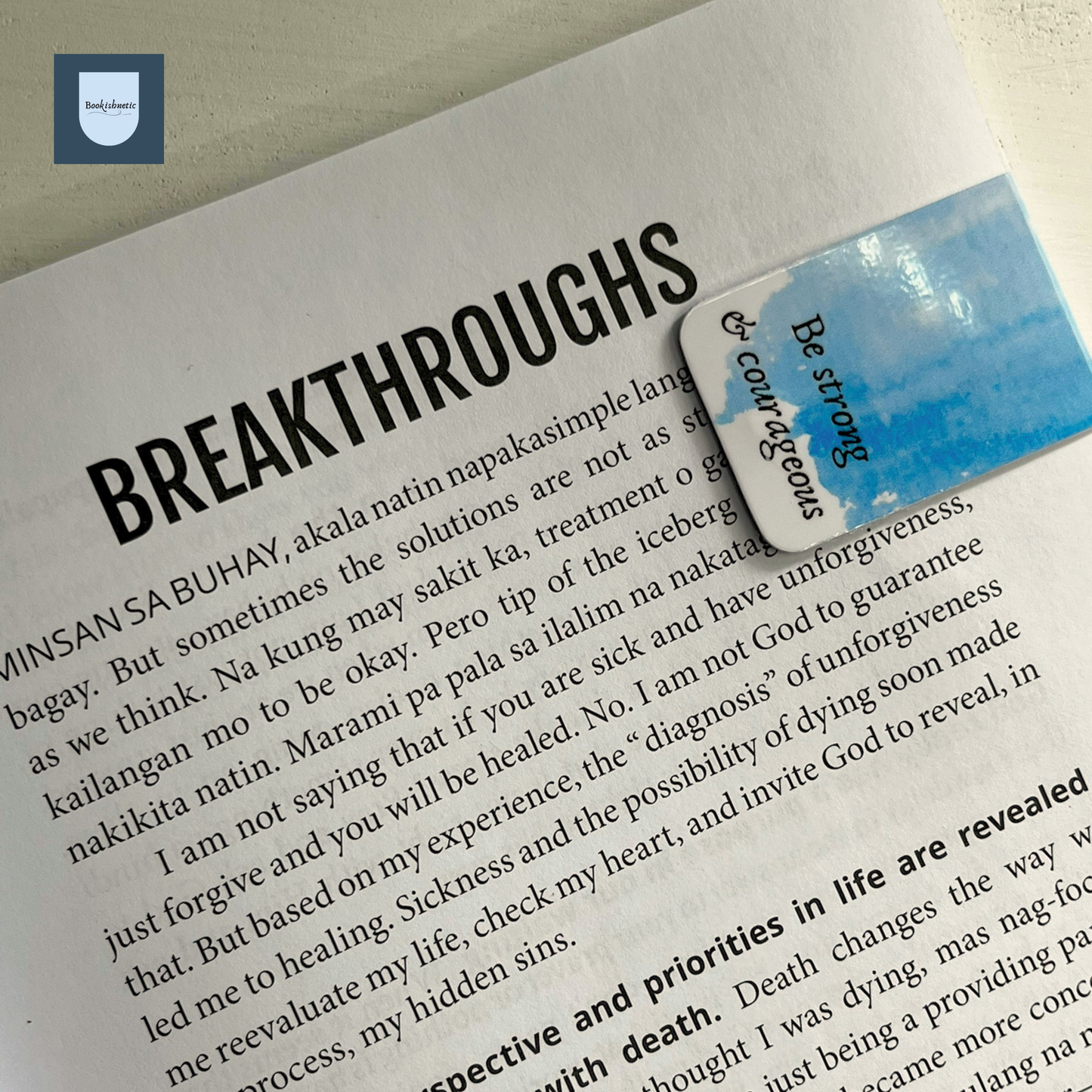 “Be Strong and Courageous” Bible Verse Magnetic Bookmark