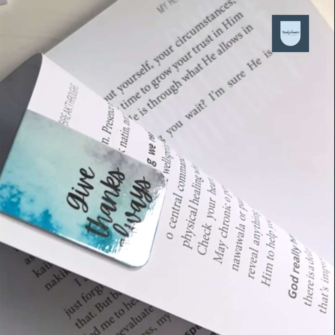 “Give Thanks Always” Magnetic Bookmark | Scripture Bookmark | 1x3" for Bibles, Books & Journals