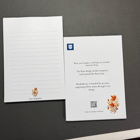 A6 Aesthetic Floral Notepad | 100 GSM Paper, 50 Sheets | Bookishnetic