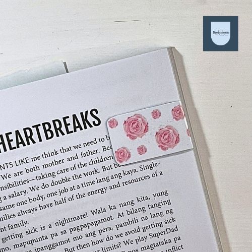 Handmade Magnetic Bookmark | Pink Floral Watercolor | Strong Magnet for Books & Planners