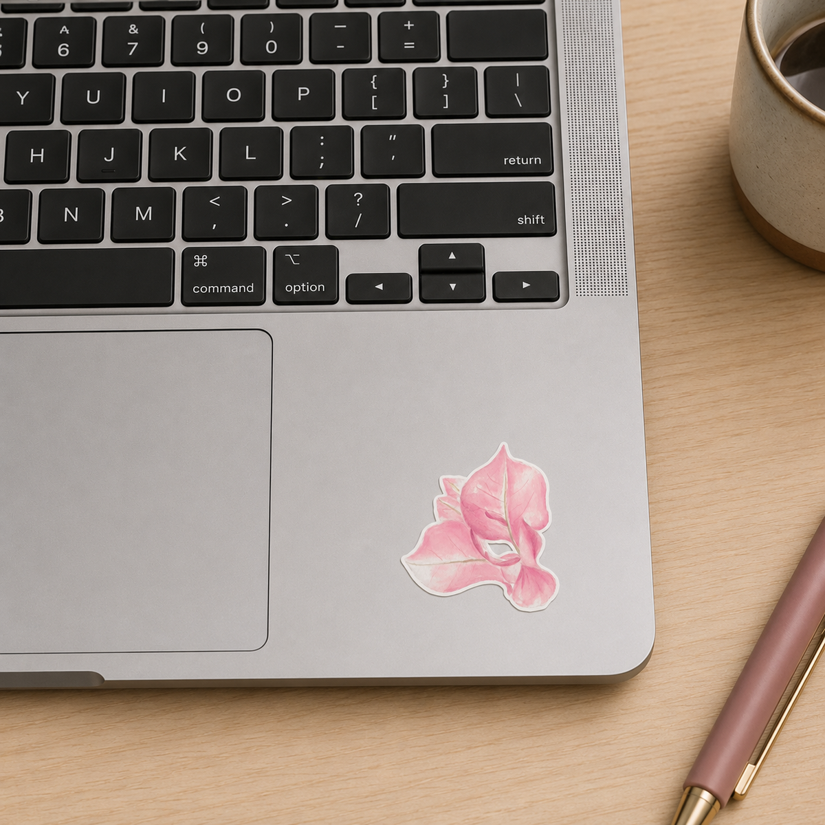 Pink Floral Waterproof Vinyl Sticker Sheet | Planner Stickers