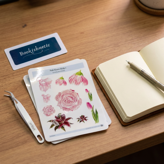 Pink Floral Waterproof Vinyl Sticker Sheet | Planner Stickers