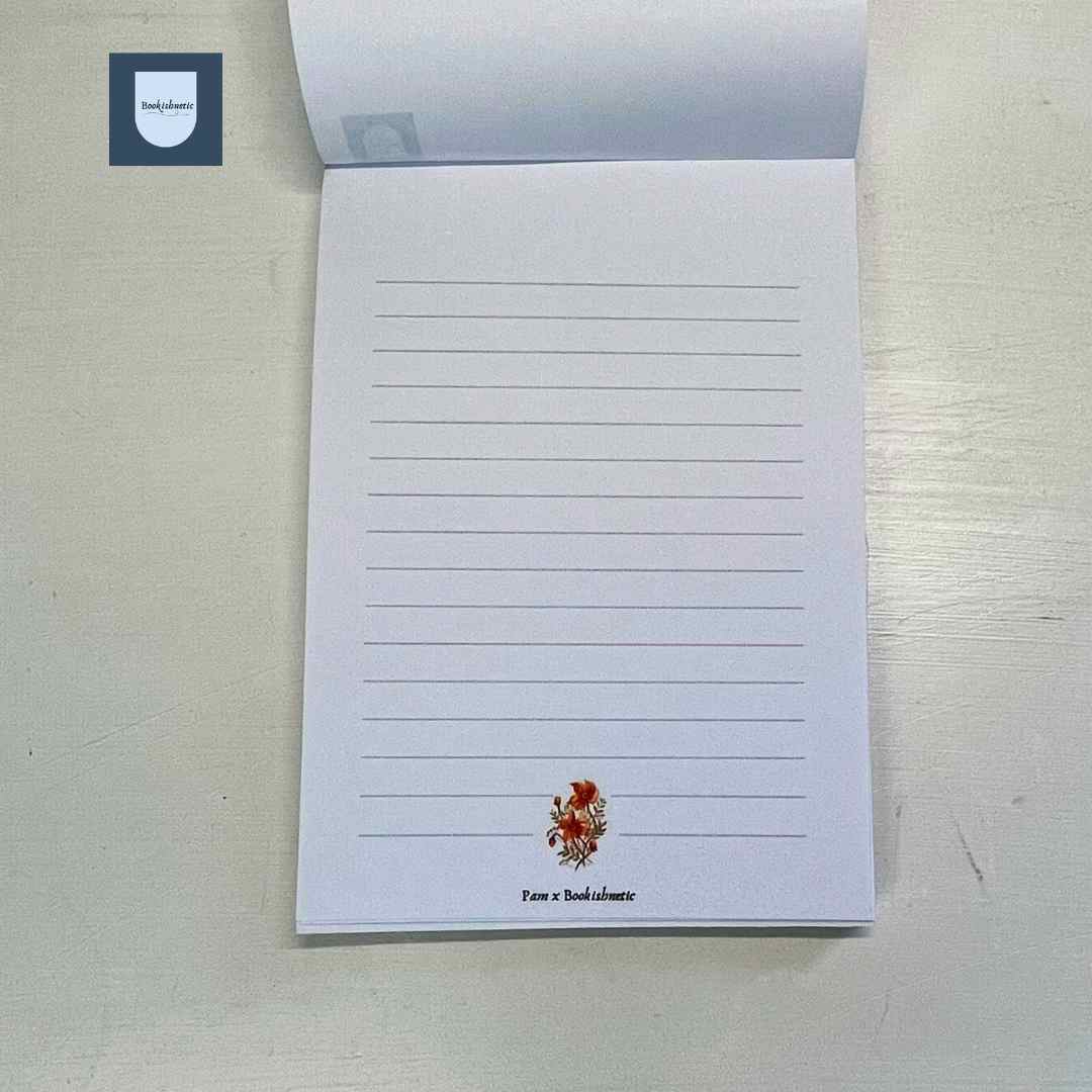 A6 Aesthetic Floral Notepad | 100 GSM Paper, 50 Sheets | Bookishnetic