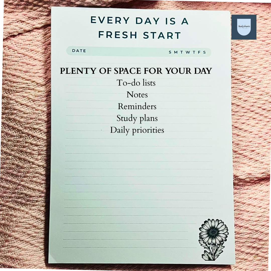 A5 Daily Planner Notepad | Every Day Is a Fresh Start – 50 Sheets