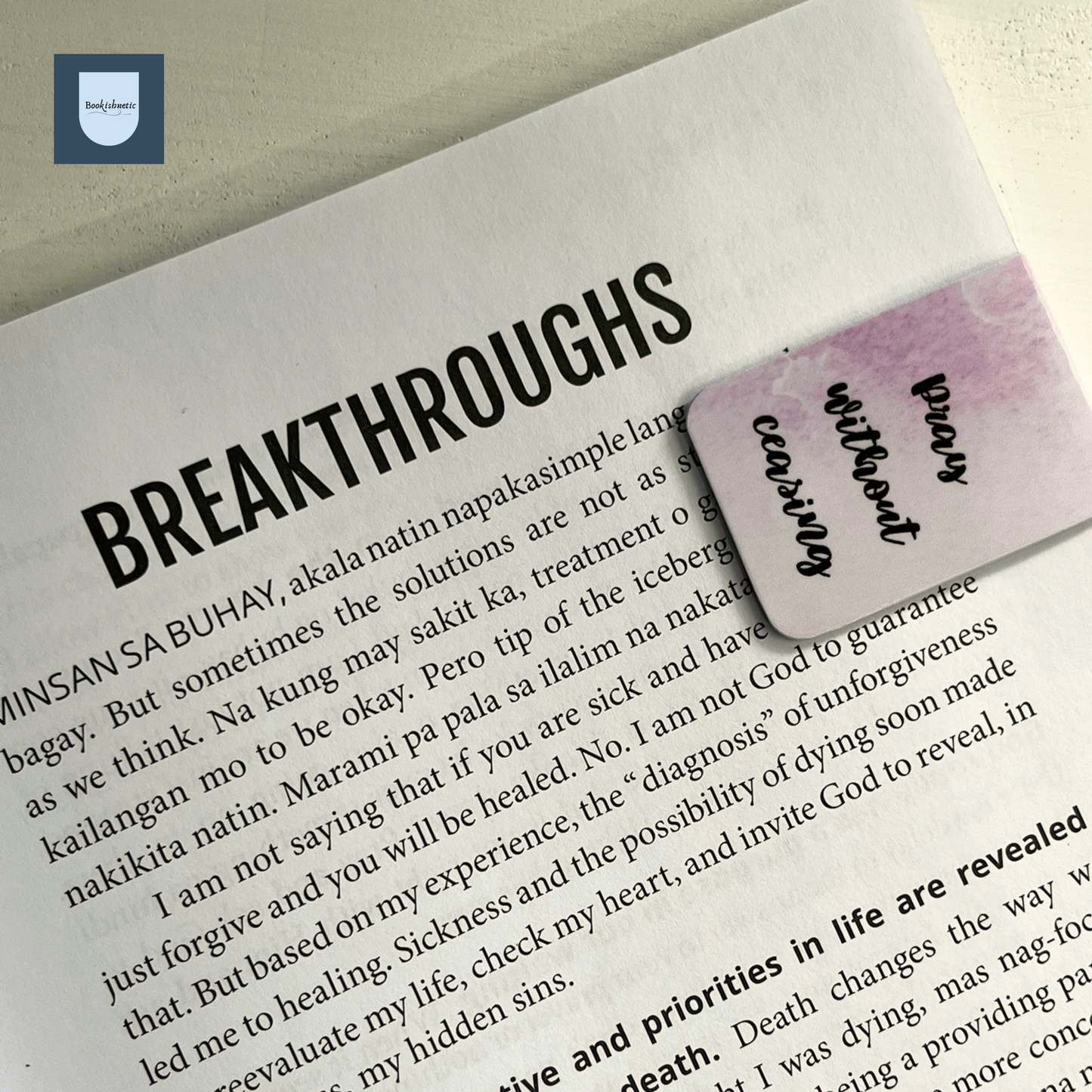 "Pray Without Ceasing” Magnetic Bookmark | Christian Journal & Bible Bookmark