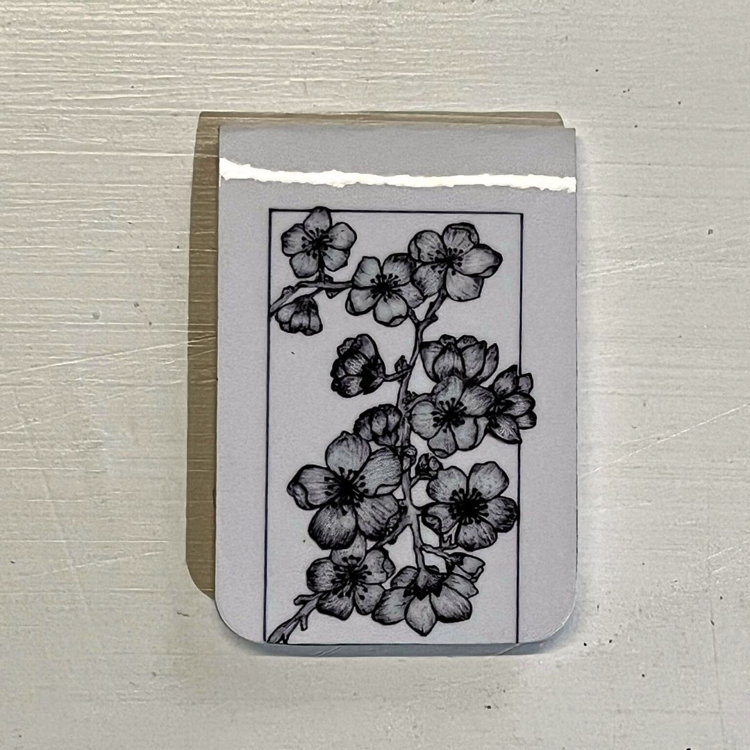 Floral Ink Magnetic Bookmark Set of 5 | Black & White Botanical Art | Minimalist Stationery Gift for Readers