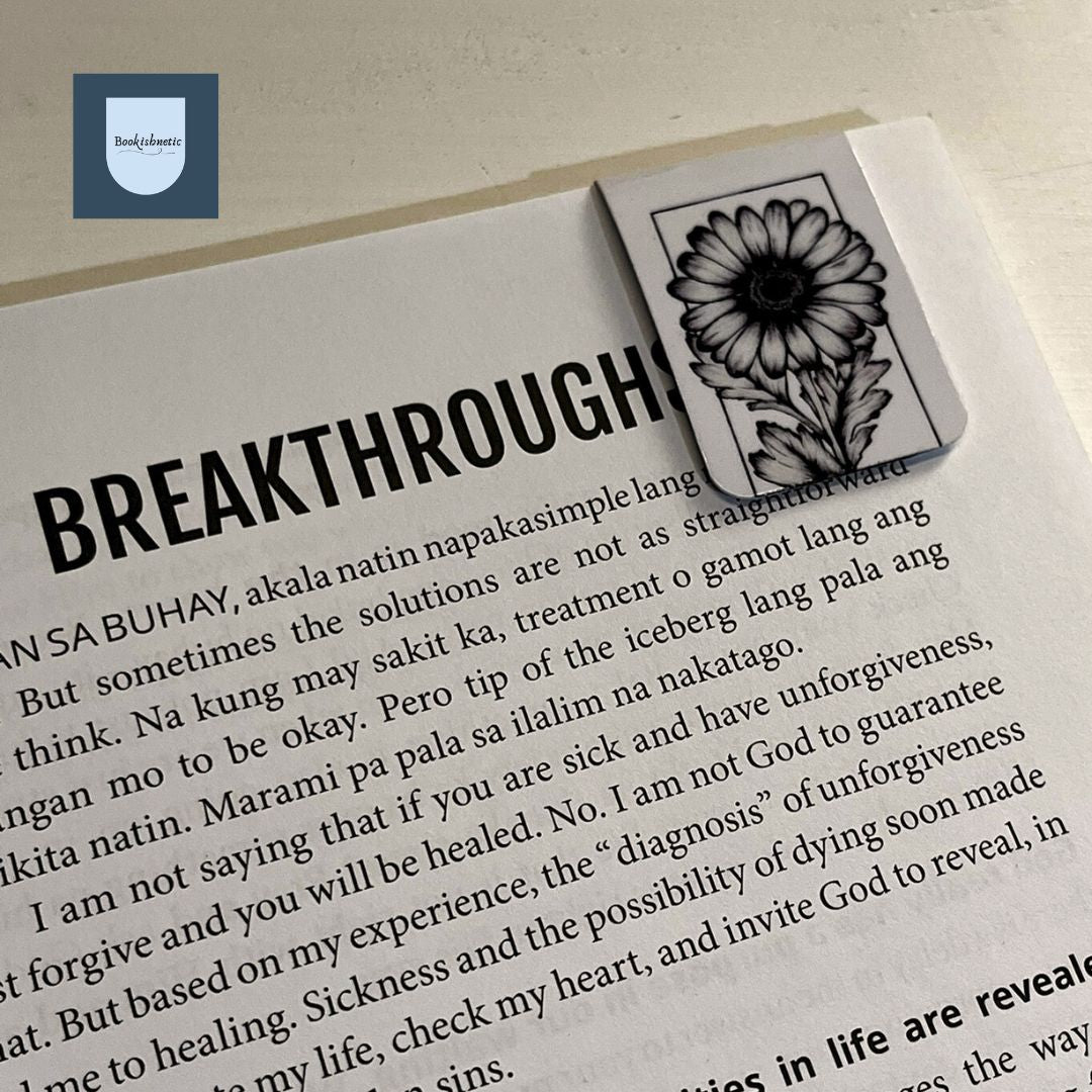 Daisy Floral Ink Magnetic Bookmark