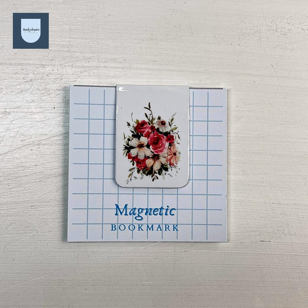 Floral Magnetic Bookmark | Watercolor Bouquet | Strong Magnet | 1x3" for Books, Planners & Journals