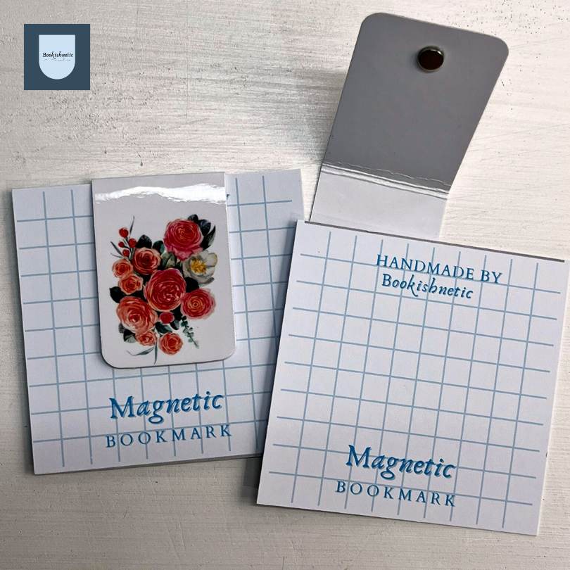 Rose Bouquet Magnetic Bookmark | Peach Floral | Handmade by Bookishnetic