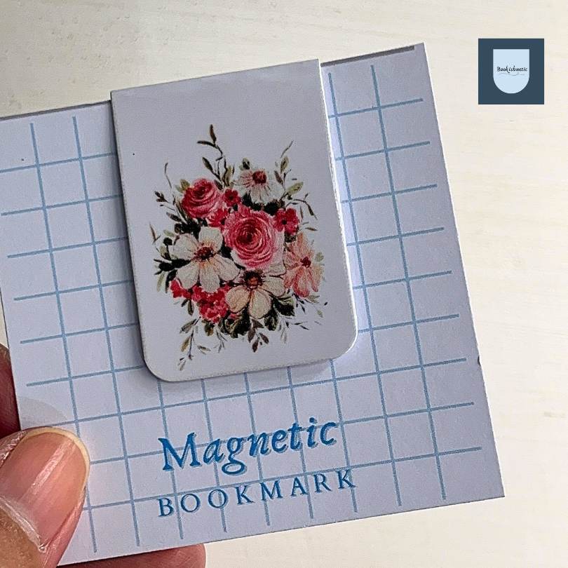 Floral Magnetic Bookmark | Watercolor Bouquet | Strong Magnet | 1x3" for Books, Planners & Journals