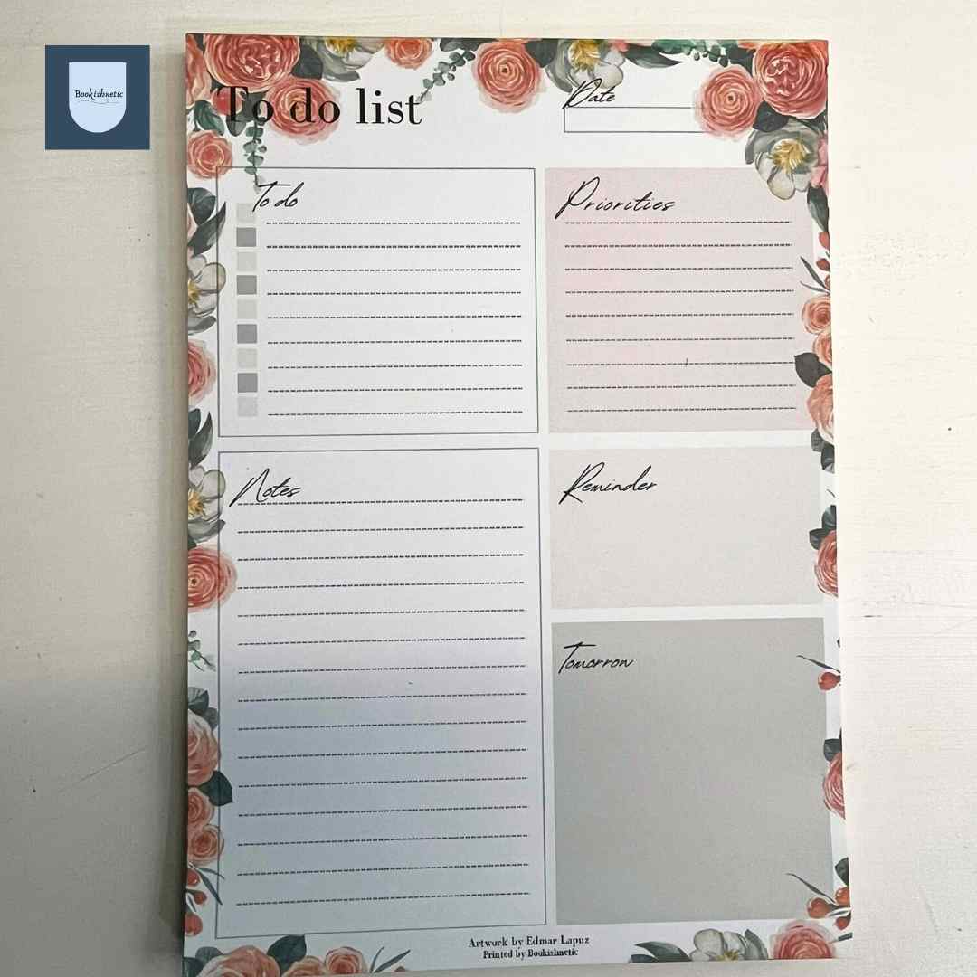 Floral A5 To-Do List Notepad | 50 Sheets 100gsm | Daily Planner Pad