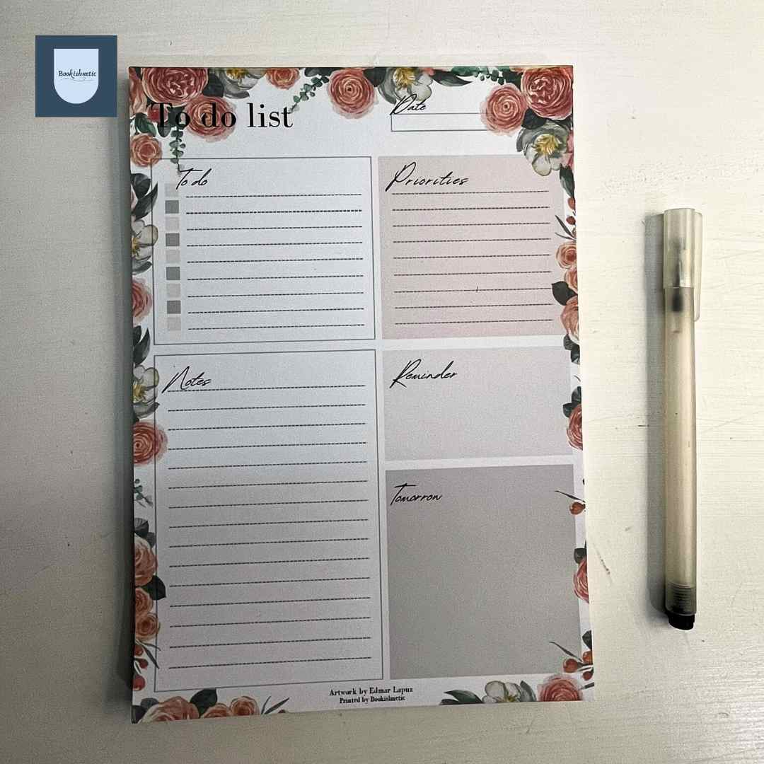 Floral A5 To-Do List Notepad | 50 Sheets 100gsm | Daily Planner Pad