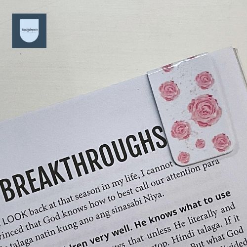 Handmade Magnetic Bookmark | Pink Floral Watercolor | Strong Magnet for Books & Planners