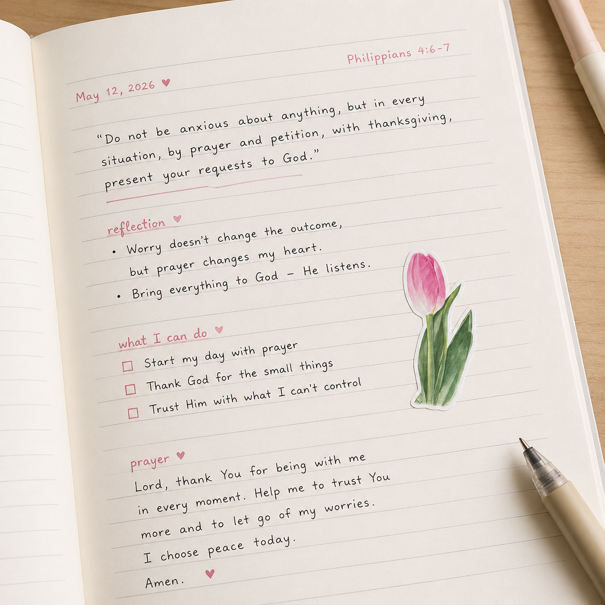 Pink Floral Waterproof Vinyl Sticker Sheet | Planner Stickers